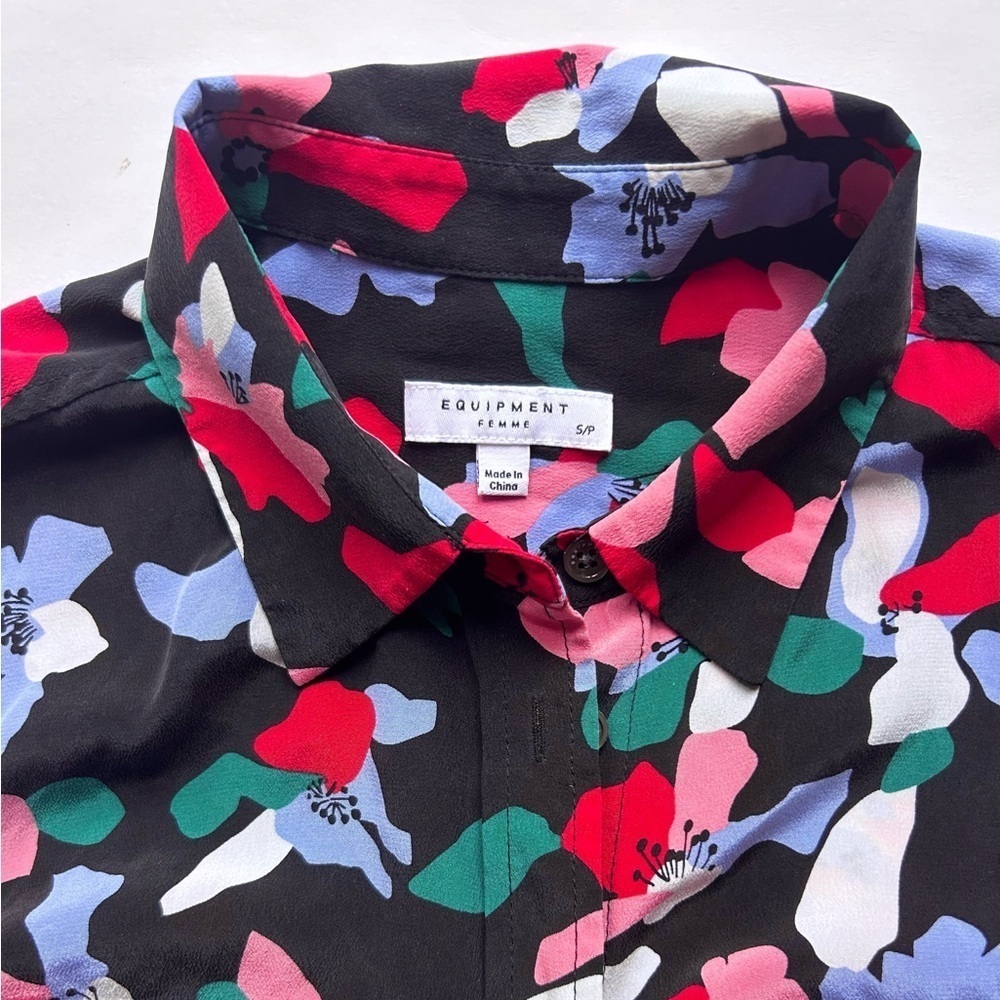 Equipment Silk Eclipse Blouse Print Pattern Size … - image 3